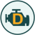 Image of an engine with a capital D in the center for Diesel
