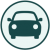 Passenger Vehicle Icon Circular Icon with a silhouette of a passenger vehicle facing forward