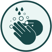 Wash your hands with running water Water running through two hands with soap suds